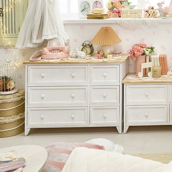 Kiyoka アンティーク　オフホワイト花柄キャビネット　チェスト ポイント10倍♪～2/9 AM10:00まで】【直送】フレンチカントリー風