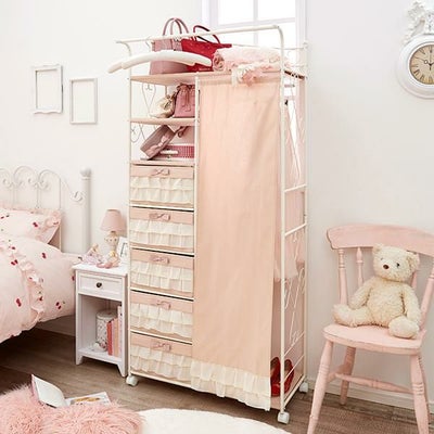 ハンガーラックカーテン付き（５杯）／peche(ペッシュ) ハンガーラック・パイプハンガー 画像1