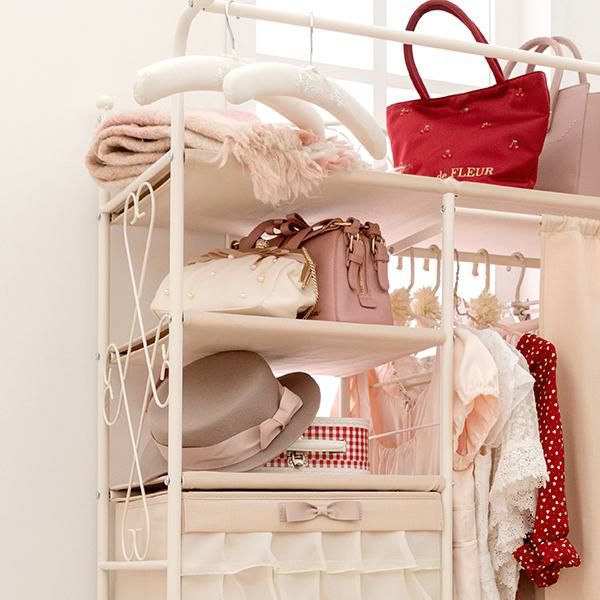 ハンガーラックカーテン付き（５杯）／peche(ペッシュ) ハンガーラック・パイプハンガー 画像12