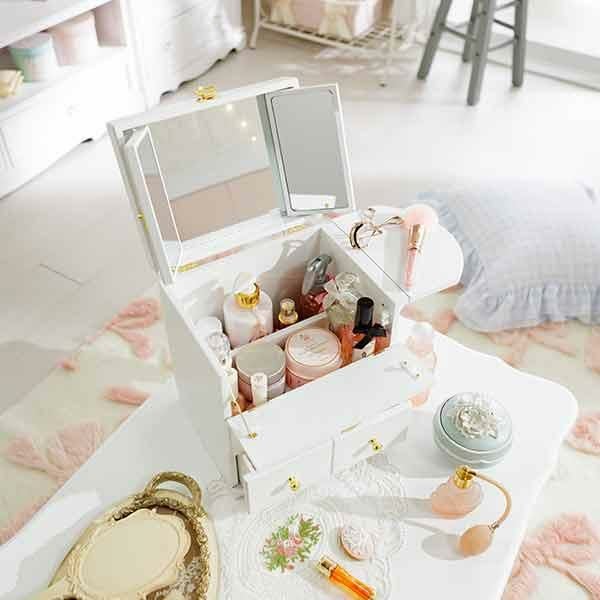 化粧箱箱可愛いお姫様系シンプル風 直送】ベーシックコスメボックス｜かわいいお姫様インテリア家具・雑貨