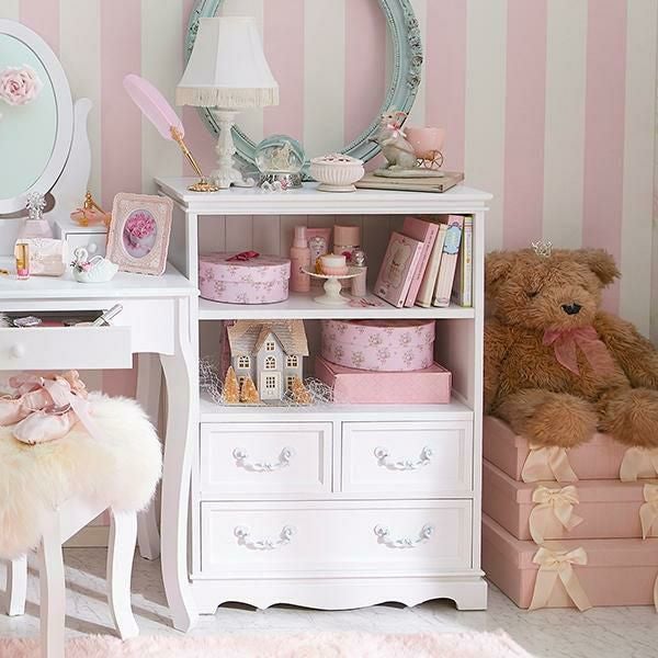 直送】引出付きラック/Neige(ネージュ)｜かわいいお姫様インテリア家具