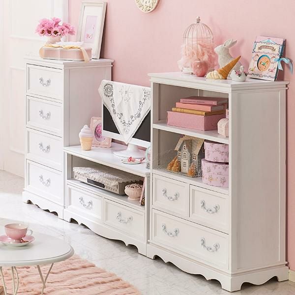 直送】テレビ台小/Neige(ネージュ)｜かわいいお姫様インテリア家具