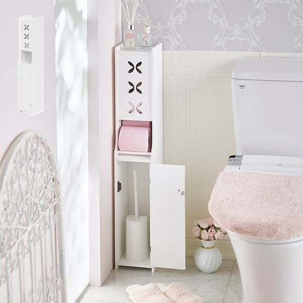 直送】スリムトイレラック(フラワー)｜かわいいお姫様インテリア家具