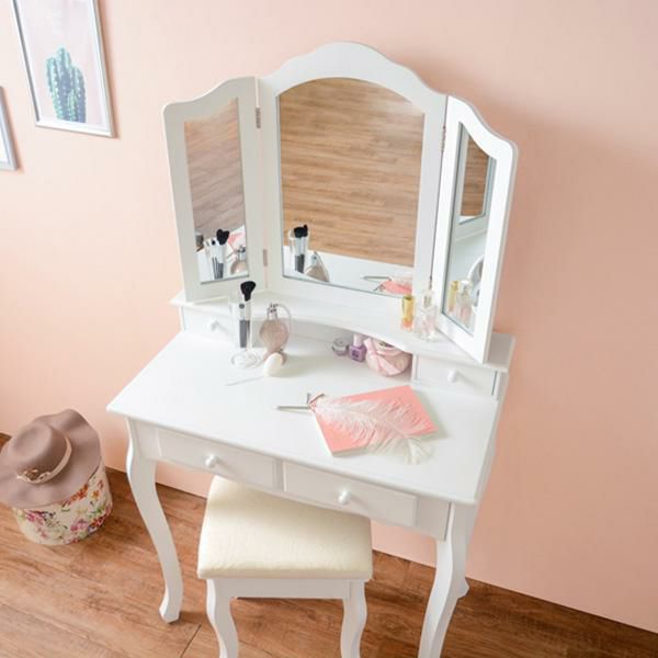 直送】三面鏡スリムドレッサー｜かわいいお姫様インテリア家具・雑貨の