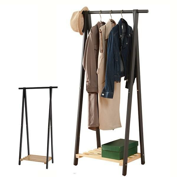 直送】ナチュラルハンガーラック(棚付き)｜かわいいお姫様インテリア