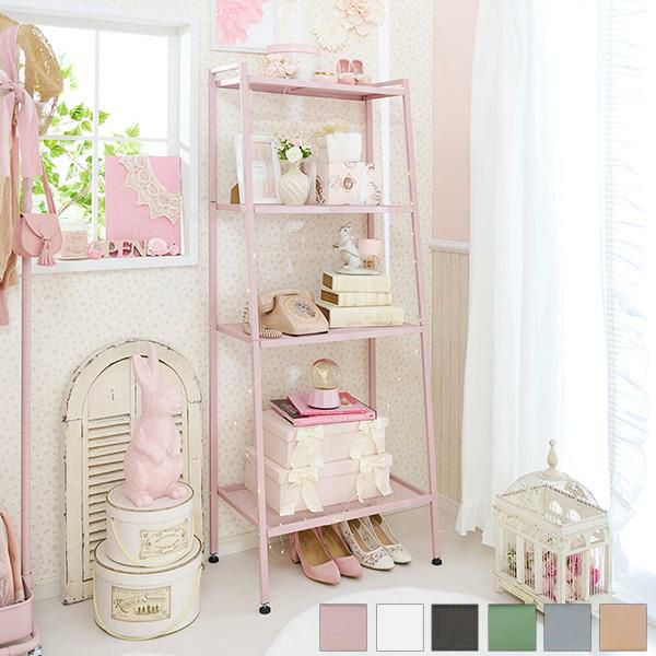 直送】くすみダスティカラーのオープンラック｜かわいいお姫様