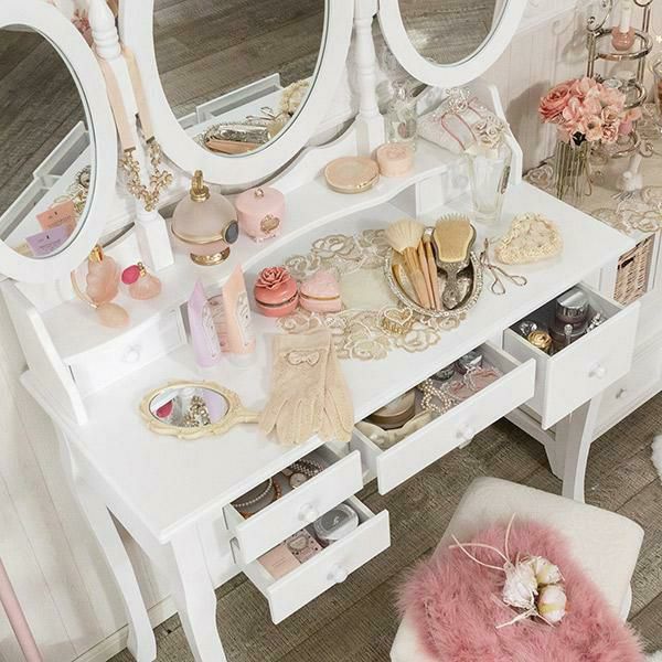 直送】三面鏡ドレッサー/RoseRelief(ローズレリーフ)｜かわいいお姫様
