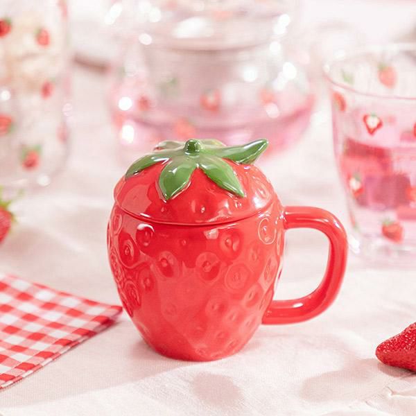 蓋付きマグ/イチゴ【ラッピング対応可能】｜かわいいお姫様インテリア