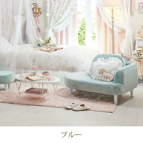 くすみパステルカラーのコンパクトソファー（スツール付き） 1人掛けソファ― 画像4