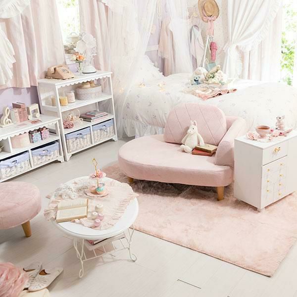 直送】パステルカラーのコンパクトソファ(スツール付き)｜かわいい