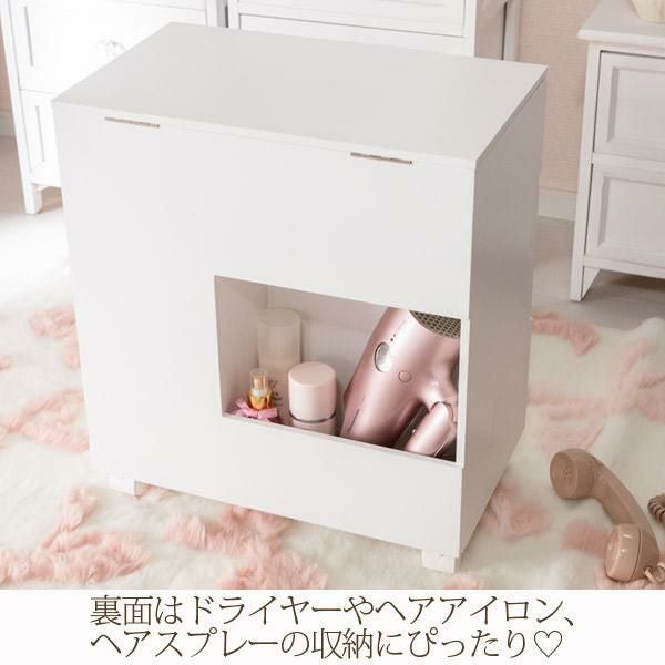 直送】たっぷり収納コスメワゴン/リボン＆クリスタル取っ手｜かわいい