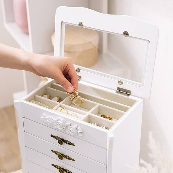 直送】アクセサリーケース5段/アンティークローズ｜かわいいお姫様