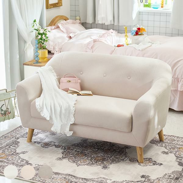 直送】コンパクトラブソファ/エメル｜かわいいお姫様インテリア家具