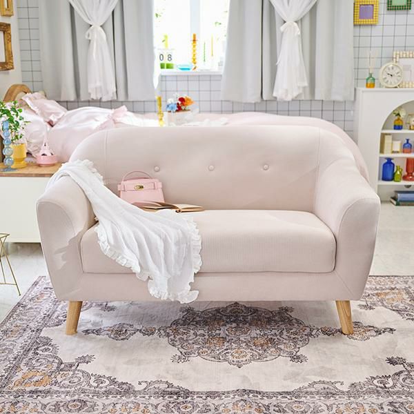 直送】コンパクトラブソファ/エメル｜かわいいお姫様インテリア家具