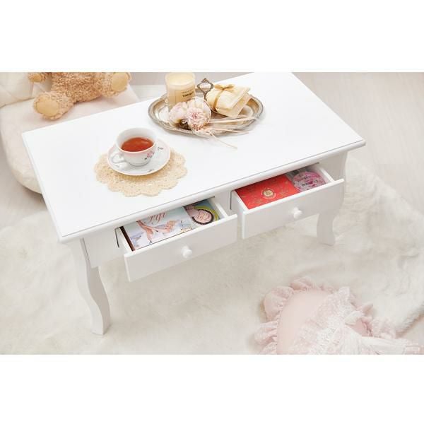 直送】引き出し付き猫脚テーブル(2杯)｜かわいいお姫様インテリア家具