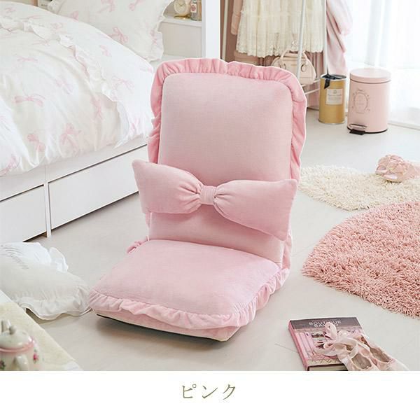 直送】リボン＆フリルのフロアチェアー｜かわいいお姫様インテリア家具