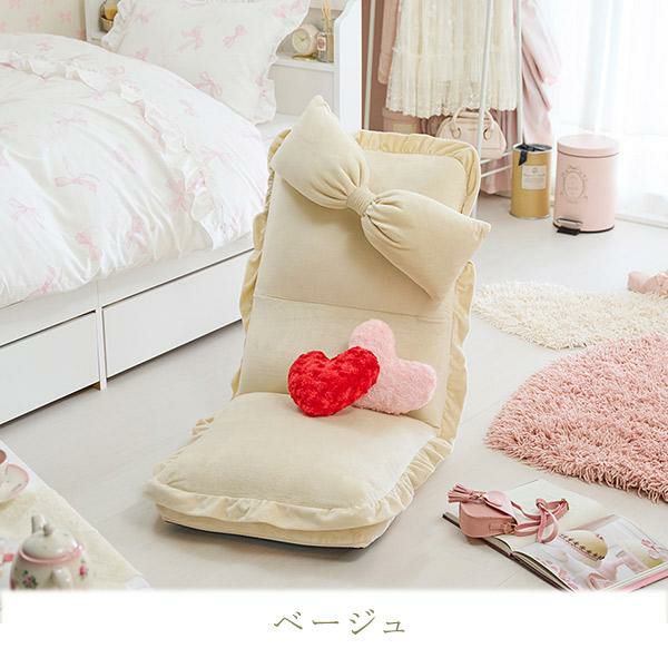 直送】リボン＆フリルのフロアチェアー｜かわいいお姫様インテリア家具