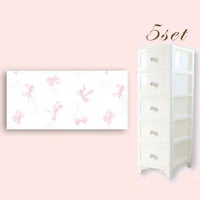 ドレスチェンジチェスト用着せ替えシール(５枚組)／ロマンティックリボン インテリア装飾グッズ 画像1