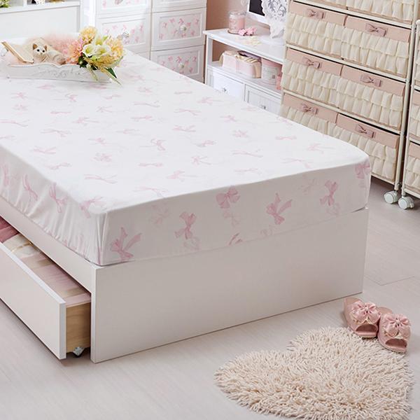 リボン柄布団カバー3点セット(シングル)【ラッピング対応可能