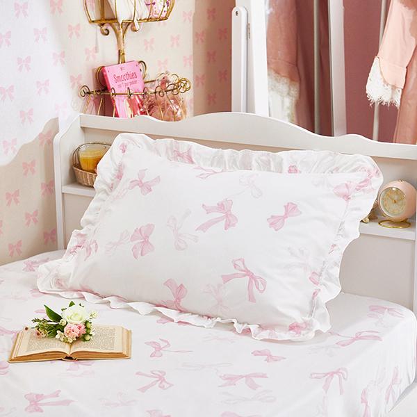 リボン柄布団カバー３点セット（セミダブル） 布団カバーセット　セミダブル 画像4