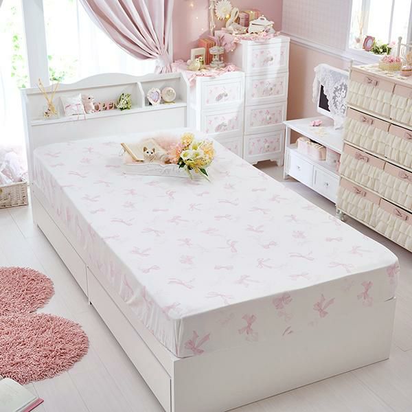 リボン柄布団カバー3点セット(セミダブル)【ラッピング対応可能