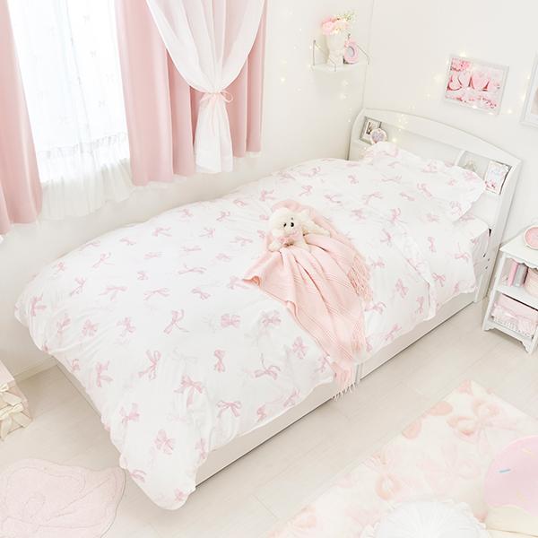 リボン柄布団カバー４点セット（ダブル） 布団カバーセット　ダブル 画像3