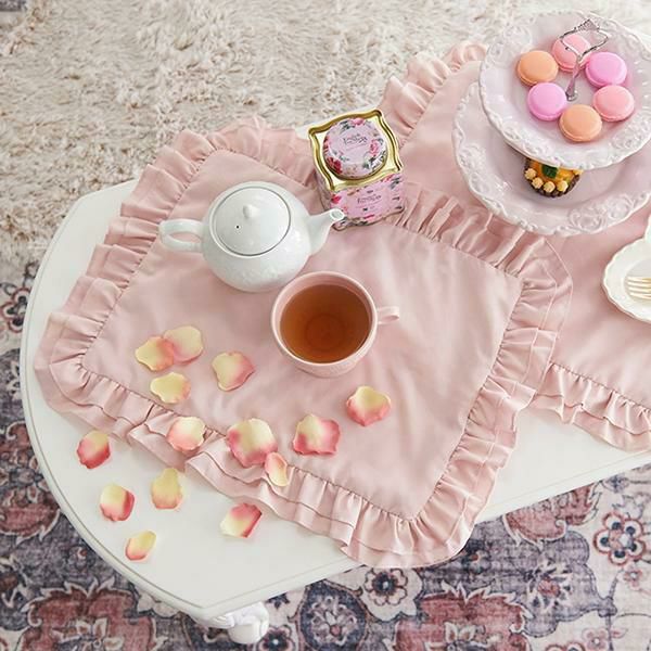 エンブロイダリーティッシュケースカバー(ローズリボン)｜かわいい