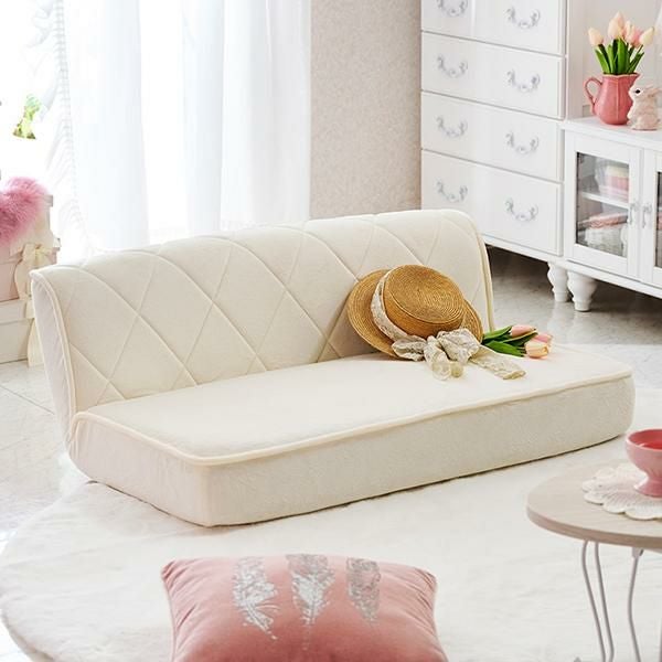 くすみパステルカラーのローソファー（W） 2人掛けソファ― 画像2