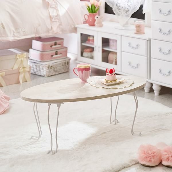 【新品】ロマンティック 猫脚 折りたたみ ローテーブル フェミニン　アウトレット 直送】取っ手が選べる猫脚折りたたみテーブル小(引出付)/Ruban