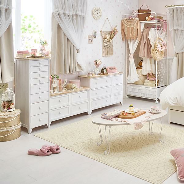 直送】猫脚折りたたみテーブル(幅90cm・ラウンド)｜かわいいお姫様