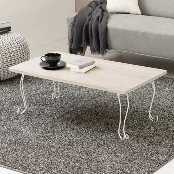 猫脚折りたたみテーブル（幅９０cm・スクエア） 折りたたみテーブル 画像1