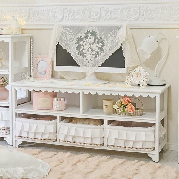 フリルバスケットテレビ台（大）／fleurette（フルレット） テレビ台・テレビボード 画像1