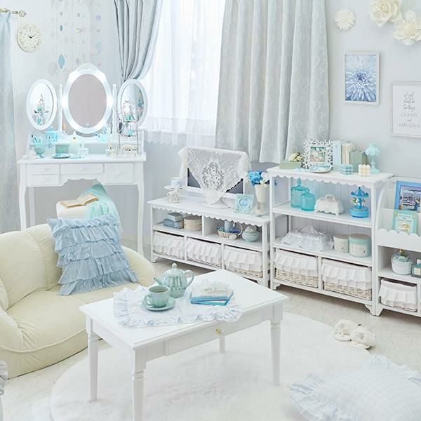 直送】フリルバスケットテレビ台(大)/fleurette(フルレット)｜かわいい