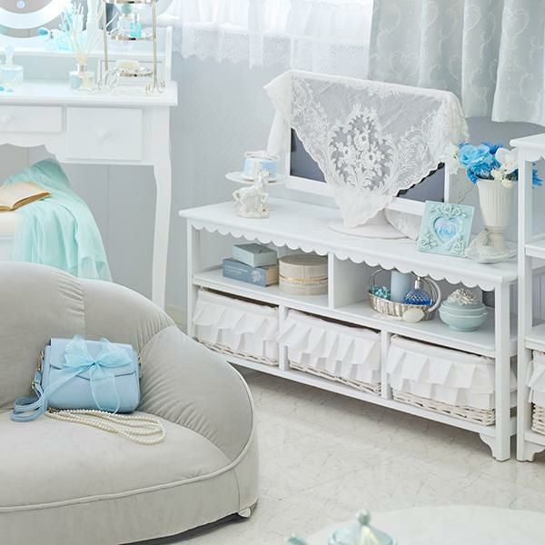 直送】フリルバスケットテレビ台(大)/fleurette(フルレット)｜かわいい