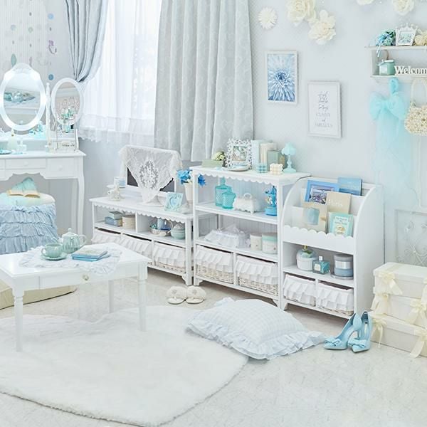 直送】フリルバスケットテレビ台(大)/fleurette(フルレット)｜かわいい