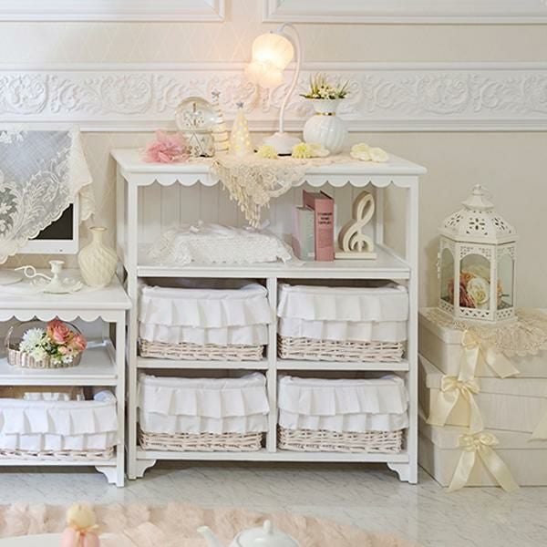 フリルバスケットチェスト（4杯）／fleurette（フルレット） タンス・チェスト 画像4