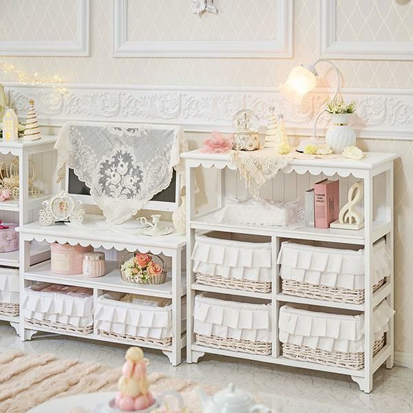 直送】フリルバスケットテレビ台(小)/fleurette(フルレット)｜かわいい