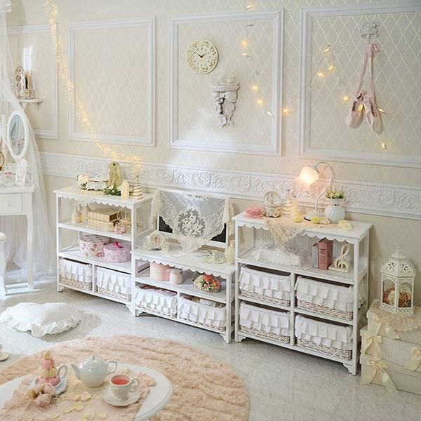 直送】フリルバスケットテレビ台(小)/fleurette(フルレット)｜かわいい