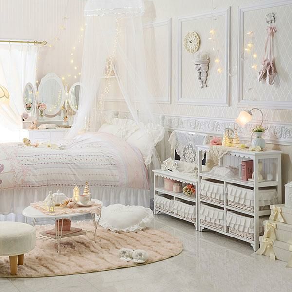 直送】フリルバスケットテレビ台(小)/fleurette(フルレット)｜かわいい