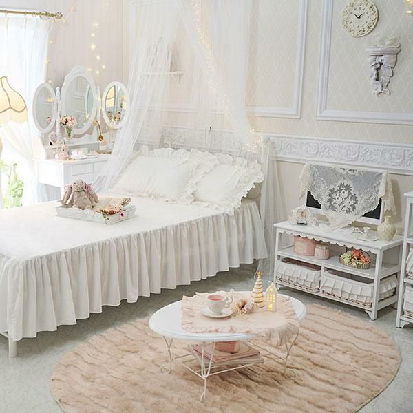 直送】フリルバスケットテレビ台(小)/fleurette(フルレット)｜かわいい