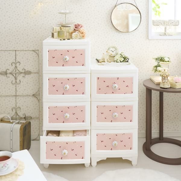 直送】ドレスチェンジチェスト3段/チェリー｜かわいいお姫様インテリア