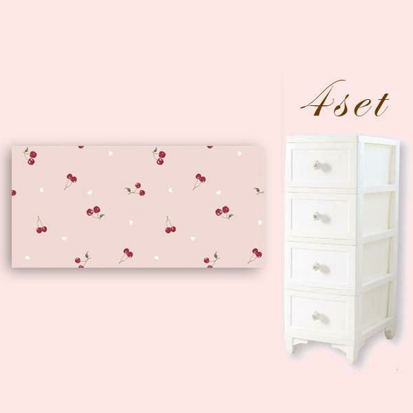 ドレスチェンジチェスト用シール4枚／チェリー タンス・チェスト 画像1