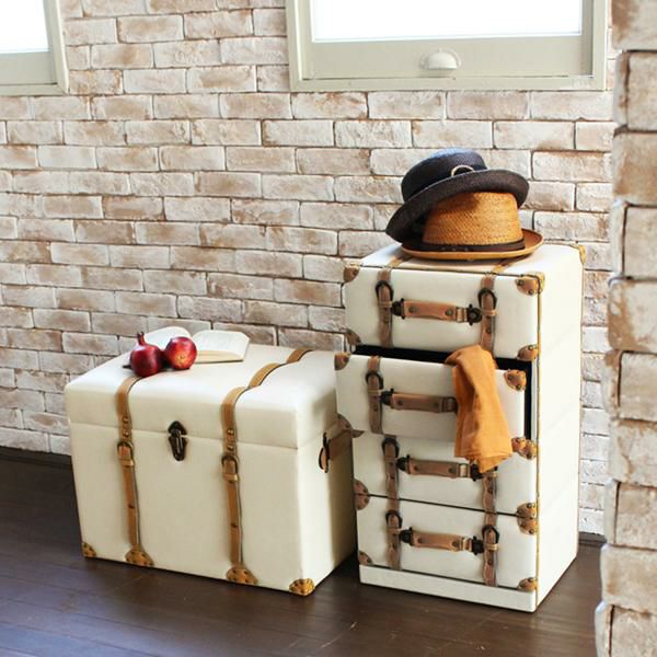 直送】トランク型収納(チェスト・4段スリム)｜かわいいお姫様