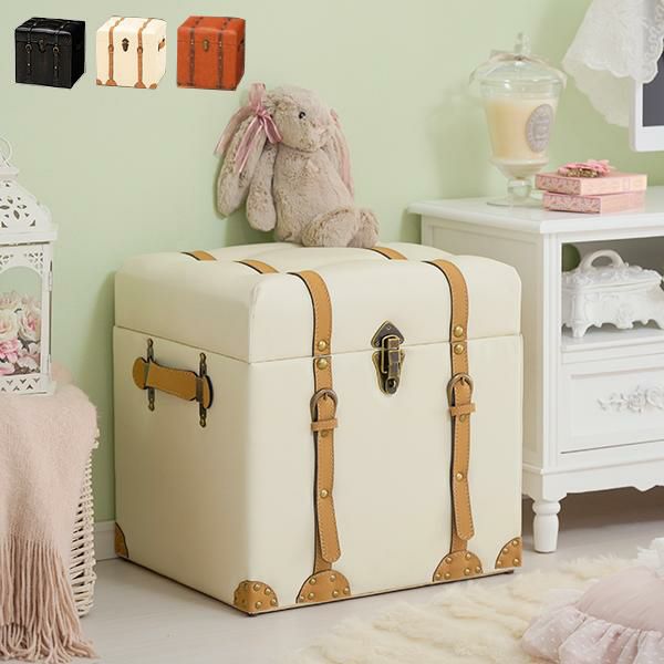 直送】トランク型収納(スツール・小)｜かわいいお姫様インテリア家具
