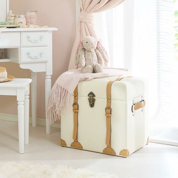 直送】トランク型収納(スツール・小)|かわいいお姫様インテリア家具 直送】トランク型収納(スツール・小)|かわいいお姫様インテリア家具