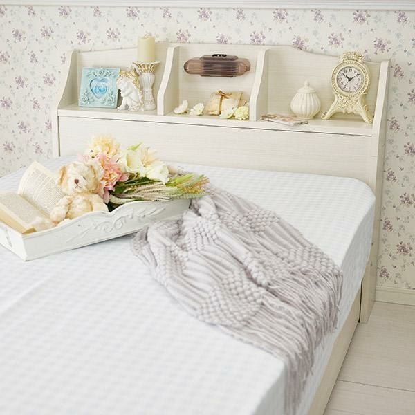 ライト付大量収納ベッド(シングル／マットレス付き) 収納付ベッド 画像2