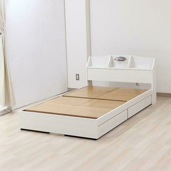 ポイント10倍♪～2/9 AM10:00まで】【直送】ライト付大量収納ベッド