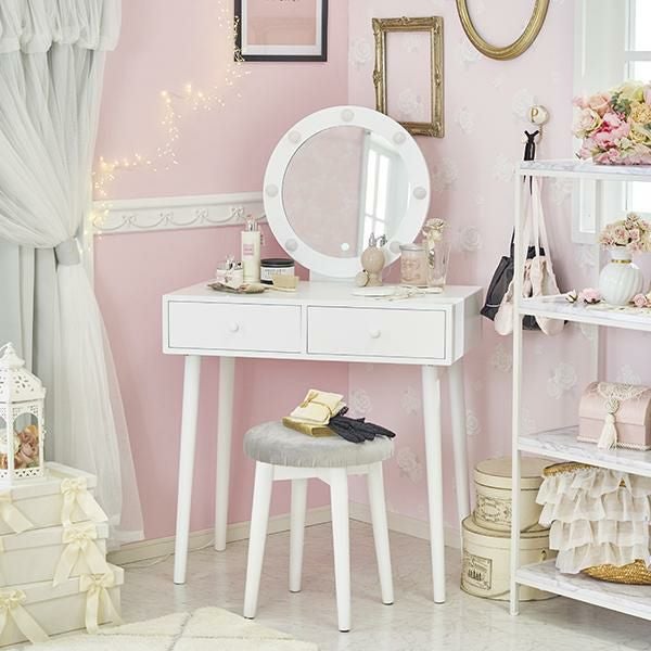 ライト付きドレッサー(ラウンド) ドレッサー・化粧台 画像2