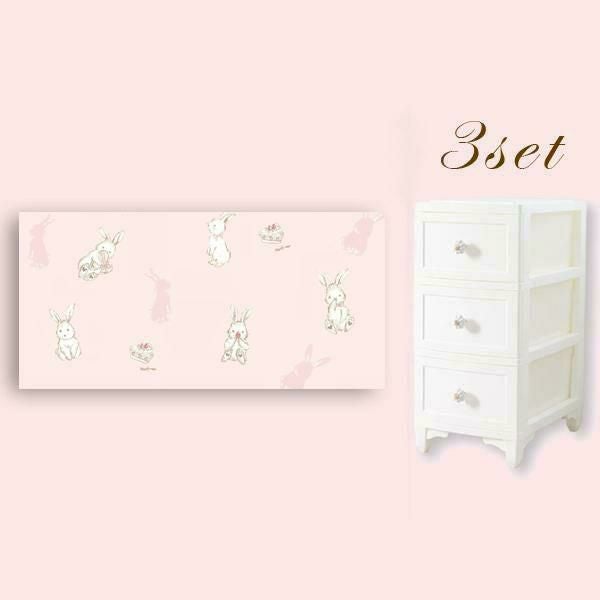 直送】ドレスチェンジチェスト用シール3枚/うさぎ柄｜かわいいお姫様