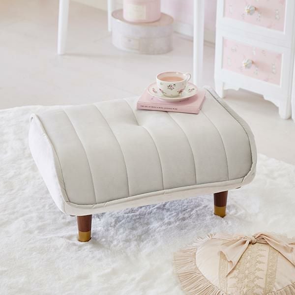 くすみダスティカラーのオットマン／ベロア スツール 画像1